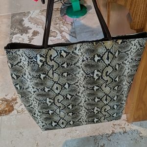 DSW Faux Snakeskin Tote